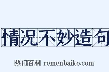 情况不妙造句是什么意思的图片